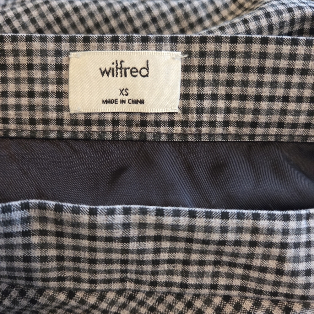 Aritzia Wilfred Houndstooth Wrap Midi Skirt Classic Chic Asymmetrical Size XS - Picture 10 of 12